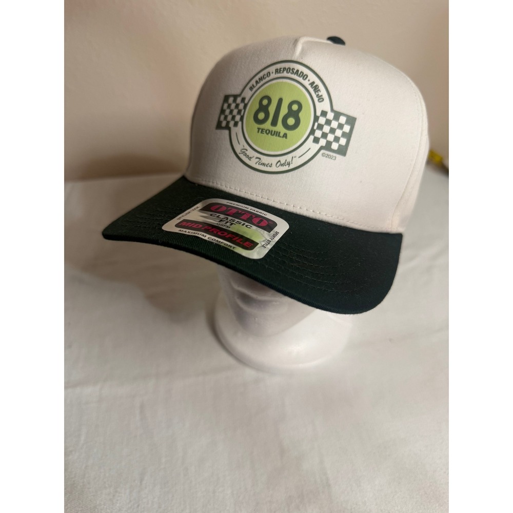 818 Tequila Otto Snapback Hat White‎ Black Racing Graphic Cap One Size NEW
